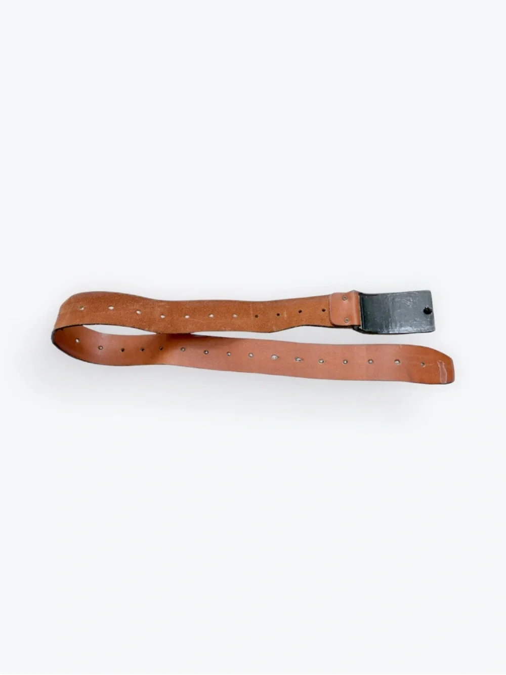 Vintage Wells Fargo Train Buckle and Brown Leather Belt